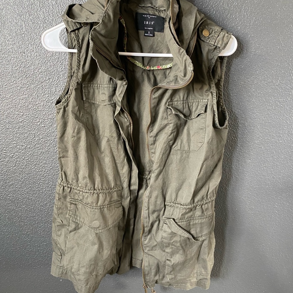 Olive green cargo vest
